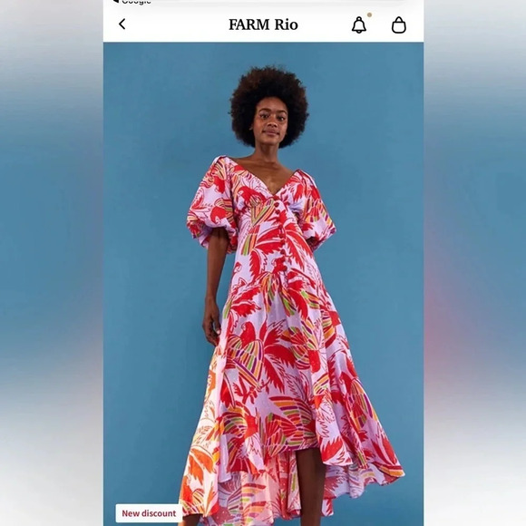 FARM Rio LILAC COLOR BIRDS MIDI DRESS LILAC COLOR BIRDS - Picture 1 of 6